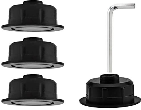 4 Stück Höhenversteller für Ø 35 mm Topfbohrung Schrankfuß höhenverstellbar um bis zu 9 mm Nivellierfuß mit Tragkraft 50 kg/Stück Verstellfuß mit Bodengleiter Möbelfüße von SOTECH