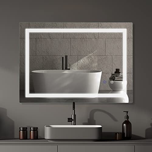 Sanitemodar LED Badspiegel 80x100cm, Badezimmerspiegel mit Beleuchtung Beschlagfrei, Wandspiegel mit Touchschalter