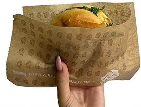 Virsus 500 Sacchetti di carta per Panini di colore Avana, misura 16x20 cm, buste in carta Oleane Anti Grasso, resistente, per forno, piastre e microonde, per Alimenti, Hamburger, Piadine, Snack