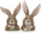 Dio only for you 2er Set Hasenbüste | Figur Hase Büste | Polyresin | Osterhase Osterdeko | 17x11,5 cm