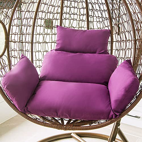 IMYOGI Sitzkissen für Hängesessel, Kissen für Hängesessel, Ersatz für Hängesessel, mit Kissen, waschbare, Dicke, große Schaukelsessel-Pads aus Korbgeflecht (Farbe: Lila)