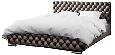 Generisch Modernes gepolstertes Bett Glamour (Braun - Jaguar 2180, 200 x 200)