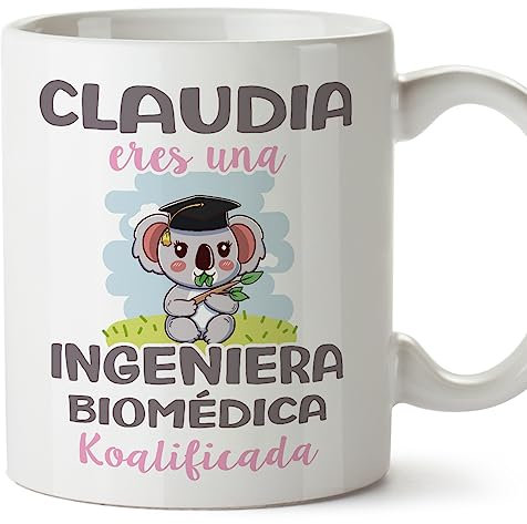 MUGFFINS Tazas Personalizadas para INGENIERA BIOMÉDICA - En Español - Koalificados Personalizados - 11 oz / 330 ml - Regalo Personalizable original y divertido
