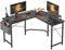Cubiker L Shaped Gaming Desk, 120 cm Computer Corner Desk with Monitor Shelf for Home Office Study Writing Workstation, Black