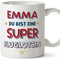 Mugffins Tassen Personalisierten für FLUGLOTSIN Frau - Auf Deutsch - Du Bist Super - 11 oz / 330 ml - Individuell Anpassbar Geschenk Mitarbeiter