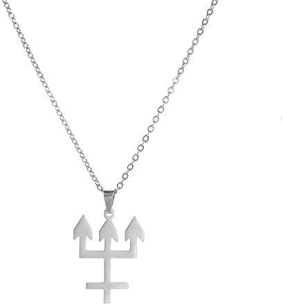 VASSAGO Poseidon Dreizack Anhänger Halskette Edelstahl Antike Griechenland Amulett Halskette für Frauen Herren Gothic Dreizack Neptun Anhänger Halsketten
