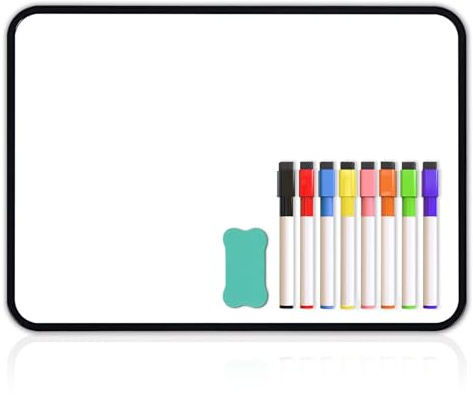 QUEENLINK Magnetische Klein Whiteboard A3 doppelseitig zum Trockenabwischen
