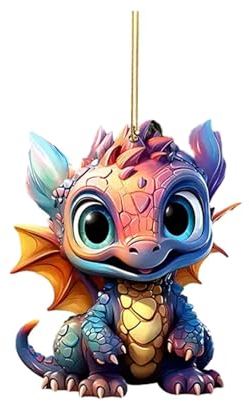 Weihnachtsdeko Anhänger Baby Drache Anhänger Weihnachten 2D Acryl Lustige Katzen Weihnachtskugeln Cute Deko Weihnachtsbaum Schmukdeko Christmas Ornaments Tree Decorations