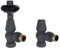 Warmehaus Chelsea Traditional Angled TRV Thermostatic Radiator Valves Anthracite