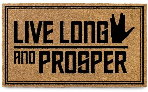 Live Long and Prosper Door Mat 30x17 Inch Startrek Decor, Startrek Gift, Nerd Welcome Mat, Nerd Door Mat, Startrek Door Mat, Nerdy Welcome Mat, Nerdy Door Mat, Geeky Door Mat, Startrek Welcome Mat
