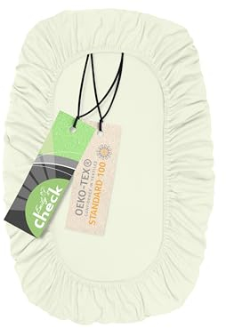 Emily´s Check Universal Spannbezug - Blickdicht - extra elastisch 1596.2325, ca. 80 x 120 cm, Natur