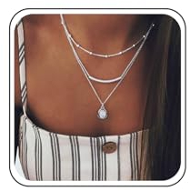 Aneneiceera Vintage Mondstein Choker Silber Opal Mondstein Anhänger Satelliten Kette Boho Bar Halskette Schmuck Für Frauen Und Mädchen