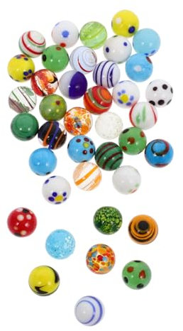 Hohopeti 38pièces Billes De Verre Rondes Colorées pour Vase Et Aquarium Decoration Jardin Et Espace Extérieur Boules De Verre Décoratives