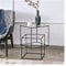 Couchtisch Kaffeetisch Quadratischer Beistelltisch, schmaler Beistelltisch mit Tischplatte aus gehärtetem Glas und Metallrahmen, neben dem Sofa, Beistelltisch, Nachttisch for Wohnzimmer, Schlafzimmer,