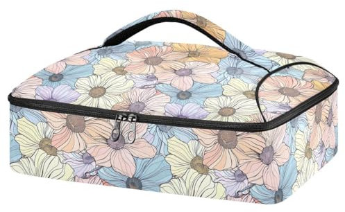 JUMBEAR Beautiful Flowers Insulated Casserole Dish Carrier,Casserole Carrier Bag, Casserole Carriers for Hot or Cold Food Fit for Dinner, Party, Camping