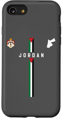 Jordan-Flagge, Silhouettenkarte von Jordanien, Wappen Hülle für iPhone SE (2020) / 7 / 8
