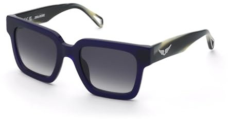 Zadig & Voltaire Damen Szv420 Sonnenbrille, Glänzendes Opalblau, 52/21/140
