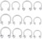 Funseedrr Hufeisen Nasenpiercing 16G Lippenpiercing Septum Ring Set Edelstahl 1,2mm Nase Lippe Ohrring Piercing Schmuck(6/8/10/12mm Durchmesser)