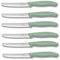 Victorinox Cuchillo de mesa Swiss Classic, 6 unidades, color verde claro, fabricado en Suiza, ideal también como cuchillo de desayuno