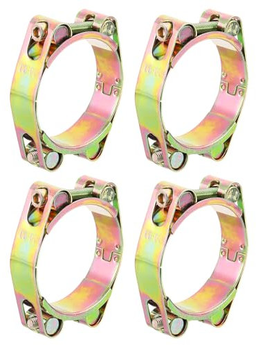 sourcing map 4 Pack T-Bolt Hose Clamp, 0.8 Heavy Duty Adjustable Tube Clamps Radiator Hose Clamp Working Range 50-60mm for 1.97-2.36 Hose ID Intake Soft Hose Intercooler Clamp