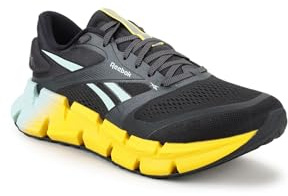 Reebok Men's FLOATZIG 2 Sneaker, Washed Black/Glitch Aqua/Golden Haze, 6.5 UK