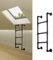 3-Rung Stufen Wandleiter für Etagenbetten, Kellerfensterschächte und Dachböden, Ausstiegsleiter aus schwarzem Metall, 150kg Tragkraft, 100 cm, ideal für Dachboden, Schlafsaal,