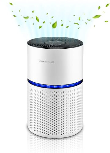 Ufesa Comfort Air 2200 Purificador de Aire con Filtro HEPA de 3 Capas y Tasa de Purificación del Aire CADR 220m³/h, Cobertura ≤90 m², 4 Velocidades, Silencioso ≤55dB, Temporizador 5-24h, Blanco
