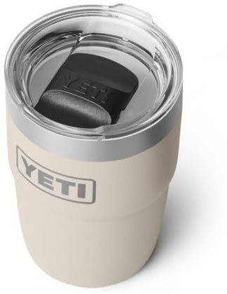 YETI Rambler Stackable Cup with Durasip Ceramic Lining, Vacuum Insulated, Stainless Steel Cup with Magslider Lid, Cape Taupe, 8 oz (236 ml)