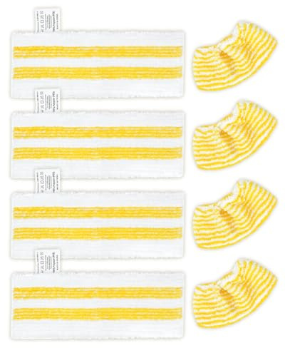 KEEPOW 8 Stück Mikrofaser-Tuchset Kompatibel für Kärcher Dampfreiniger | Neues Set mit 4 Bodendüse- und 4 Handdüse für EasyFix SC 2, SC 3, SC 4, SC 5