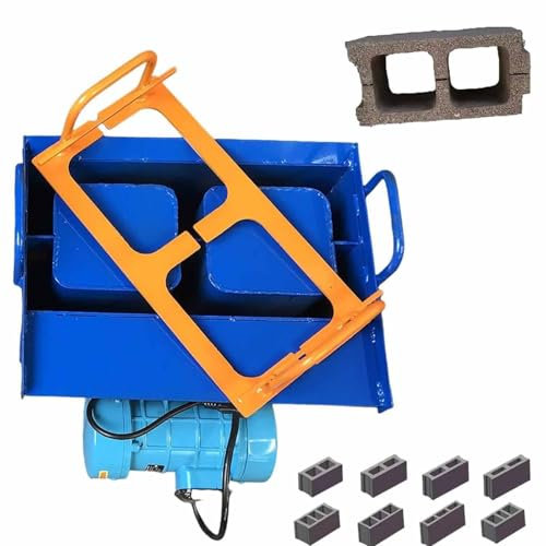 Manual Cement Brick Mould Machine for Hollow Concrete Blocks, Fast 45 Sec Forming, 212 Vibrations/Min, Ideal for Home DIY Projects