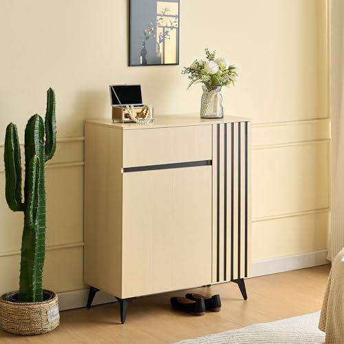 DUlVBPE Sideboard, Schuhschrank mit 2 Türen und 1 Schublade – vielseitiger Stauraum für Flur, Wohn- oder Schlafzimmer mit verstellbaren Einlegeböden