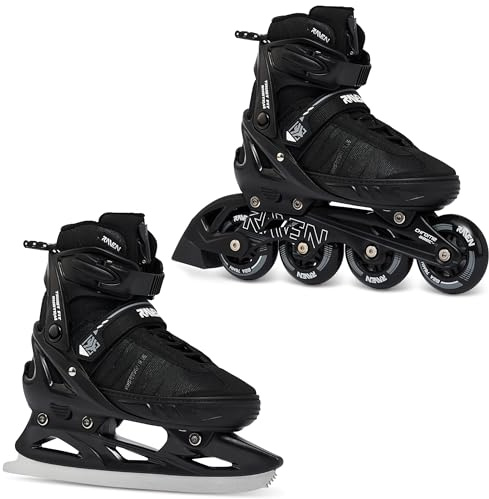 RAVEN Profession Inlineskates Inliner für Kinder und Erwachsene OPTIONAL 2in1 mit Schlittschuhen verstellbar