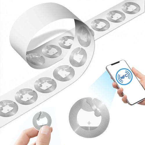 Soodyoow 60 Stück NFC Tag Sticker, NFC Aufkleber, Programmabili NFC-Tag NFC Chip (25 mm) (215)