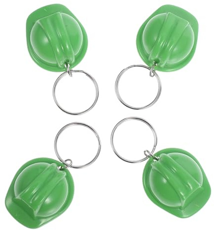 SHINEOFI 4 Stück pack Kleiner Bauhelm Schlüsselanhänger Kompakt Robust Grün Baustellenparty Geschenk Zubehör