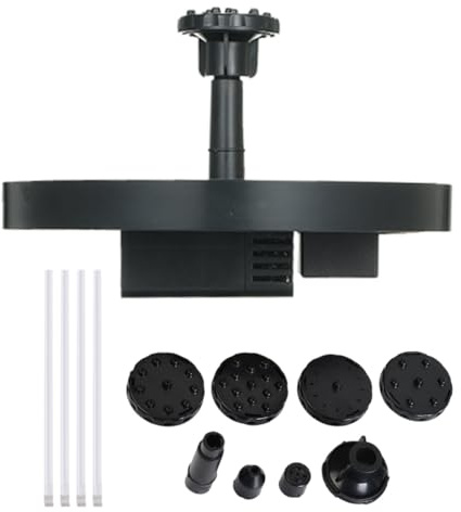 TOYANDONA Solar Springbrunnen mit 3,5w Solarwasserpumpe Mehrfarbiger LED Beleuchtung Schwimmend Wetterfest mit Befestigungsstangen für Garten und Teich Zufällige Farbe