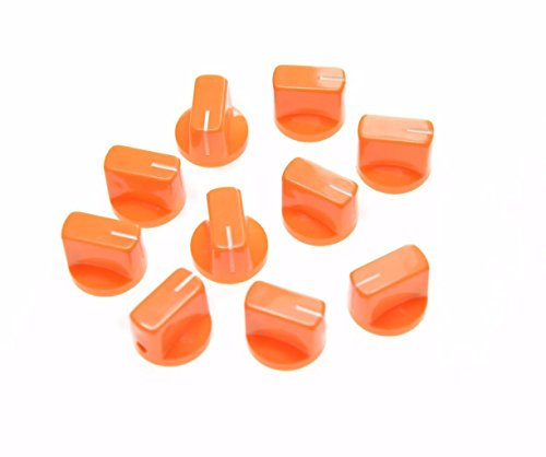 Dopro 10 Stück Gitarren-Ampere-Effekt-Pedalknöpfe Drehknöpfe Zeigerknopf mit Schraube, Orange