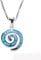 J.Memi's Halskette Damen Kette Sterling Silber 925 Blau Muschel Opal Synthetische Zirkonia Anhänger Mädchen Muttertag Weihnacht 18''