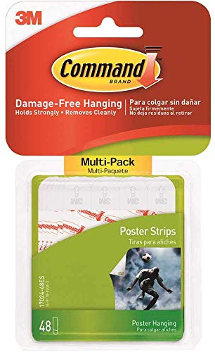Poster Strips Value Pack, White, 48/pack