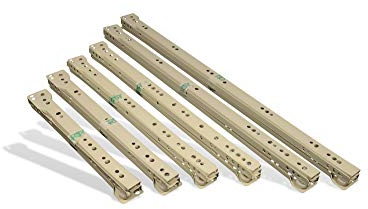 SCHUBLADENSCHIENEN Schubladenauszug Rollenführung Schienen Teilauszug PAAR WEIß 500 mm