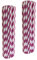Paper Straws Drinking 100 Striped Biodegradable Boxed Straws for Childrens Parties Weddings (Vibrant Pink)