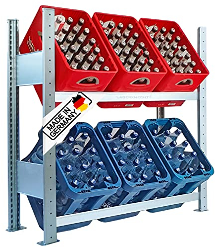 Lagerknecht Getränkekistenregal 6 Kisten Made in Germany professionelle Ordnung für Kisten; Regal für Getränkekisten, Getränkeregal, Wasserkistenregal, Bierkistenregal