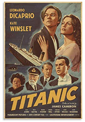 XYDD Vintage-Filmposter, Titanic, Leinwand-Kunst-Poster und Wandkunstdruck, modernes Familienschlafzimmer, 40 x 60 cm