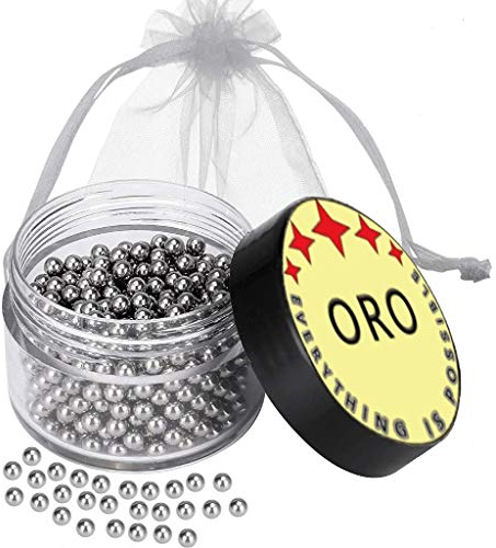 ORO Perlas de Acero Inoxidable para la Limpieza 1100 Bolas Reutilizables con Bolsa de Organdí para Jarras,Botellas, Cristalería, Floreros Termos, Garrafas