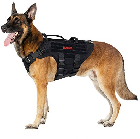 OneTigris Large Tactical Dog Harness, Black, L