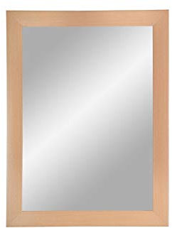 ByMoris Spiegelrahmen Buche 50x80 cm Wandspiegel Deko-Spiegel mit MDF-Holz Rahmen Modern Vintage alle Größen individuell Maß gefertigt 100% Made in Germany