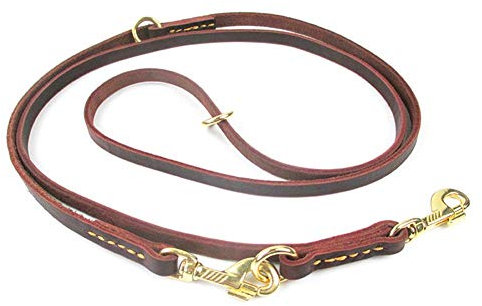 2pcs Chien en Cuir Corde Laisse Marron Confortable Doux Anti-Perte Collier pour Animaux de Compagnie