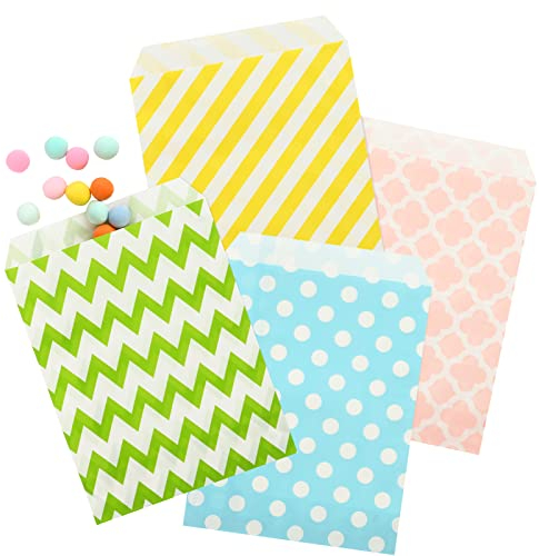 Kesote Geschenktüten Ostern Papiertüten 100 PCS Geschenktaschen Ostertüten zum Befüllen Partytüten Papier Beutel Süßigkeiten Tüten Candy Bar Geburtstag (4 Farbe)