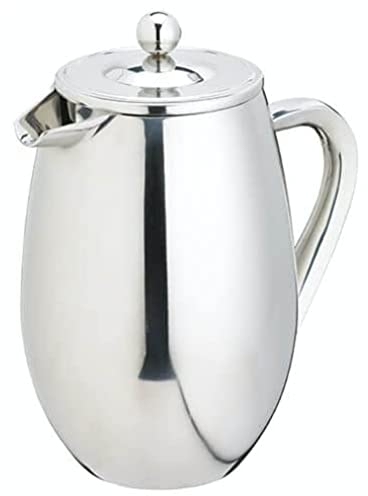 La Cafetière Stainless Steel Double Walled Insulated Cafetière 8 Cup, Stainless Steel, Silver