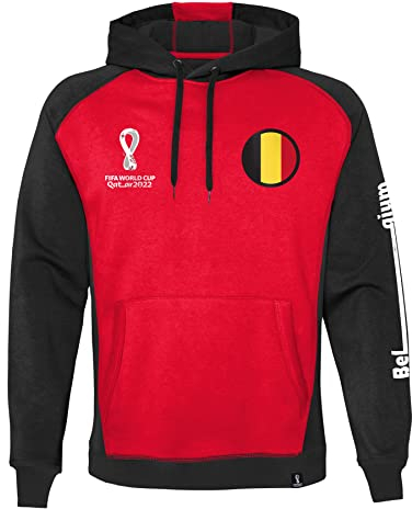 FIFA Sweat à Capuche Officiel Coupe du Monde 2022, Rouge/Noir, XXL Homme
