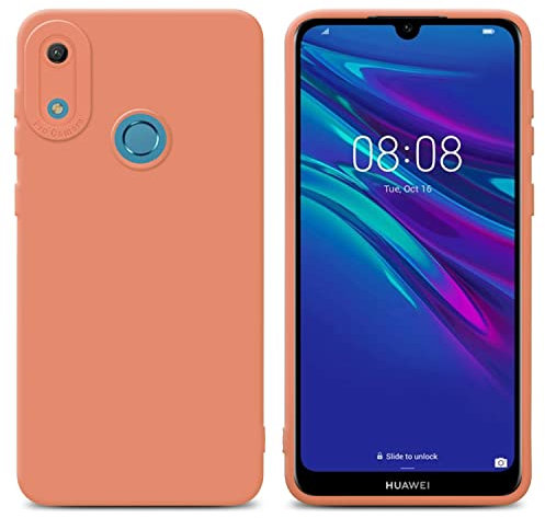Cadorabo Hülle kompatibel mit Huawei Y6 2019 Schutzhülle TPU Silikon Case Liquid Design mit Kameraschutz Slim Kratzfest Weiche Gummi mit Rundumschutz Case Hülle für Huawei Y6 2019 in Orange